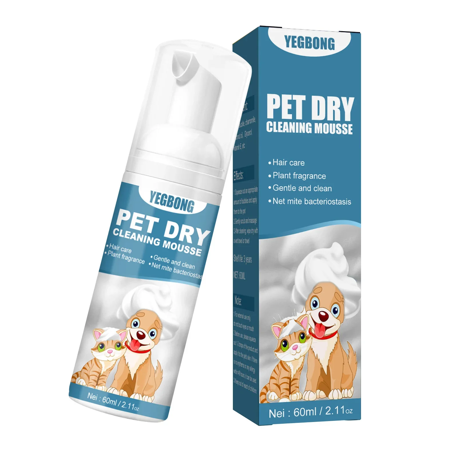 Cat Dry Shampoo No Rinse Dogs Cats Cleaning Mousse Rinse Free Pet Shampoo Bathless Cleaning Odor 1005007211534076