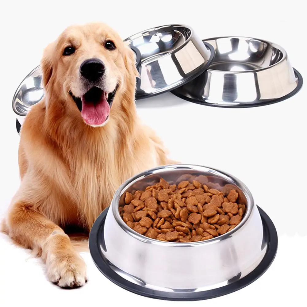 Steel Pet Dog Bowl Feeder Skidproof Anti-ant Food Water Drink Dishes Feeder Dog Bowls Food 1005007212205833