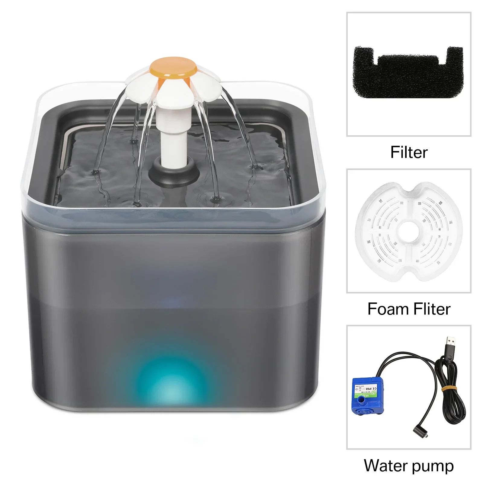 Cat Water Fountain 67oz/2L for Pet Small Dogs Drinking Ultra Silent with LED Lighting Water 1005007215877992