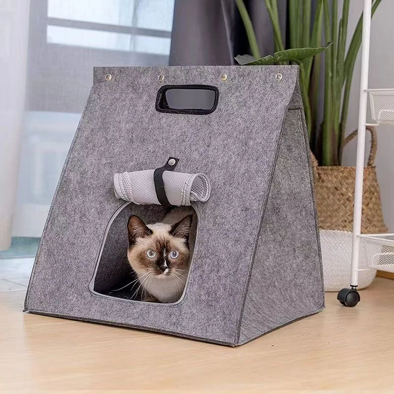 Felt Pet Nest Creative Breathable Collapsible Cat Bed House Warm Nest For Cat Portable Carrier Bag 1005007216433018