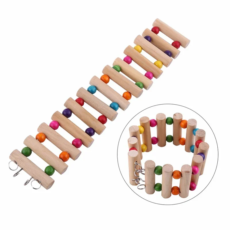 Wooden Hamster Climbing Stairs Parrot Hamster Play Toys Guinea Pig Chinchilla Seesaw Sports Play 1005007218918258
