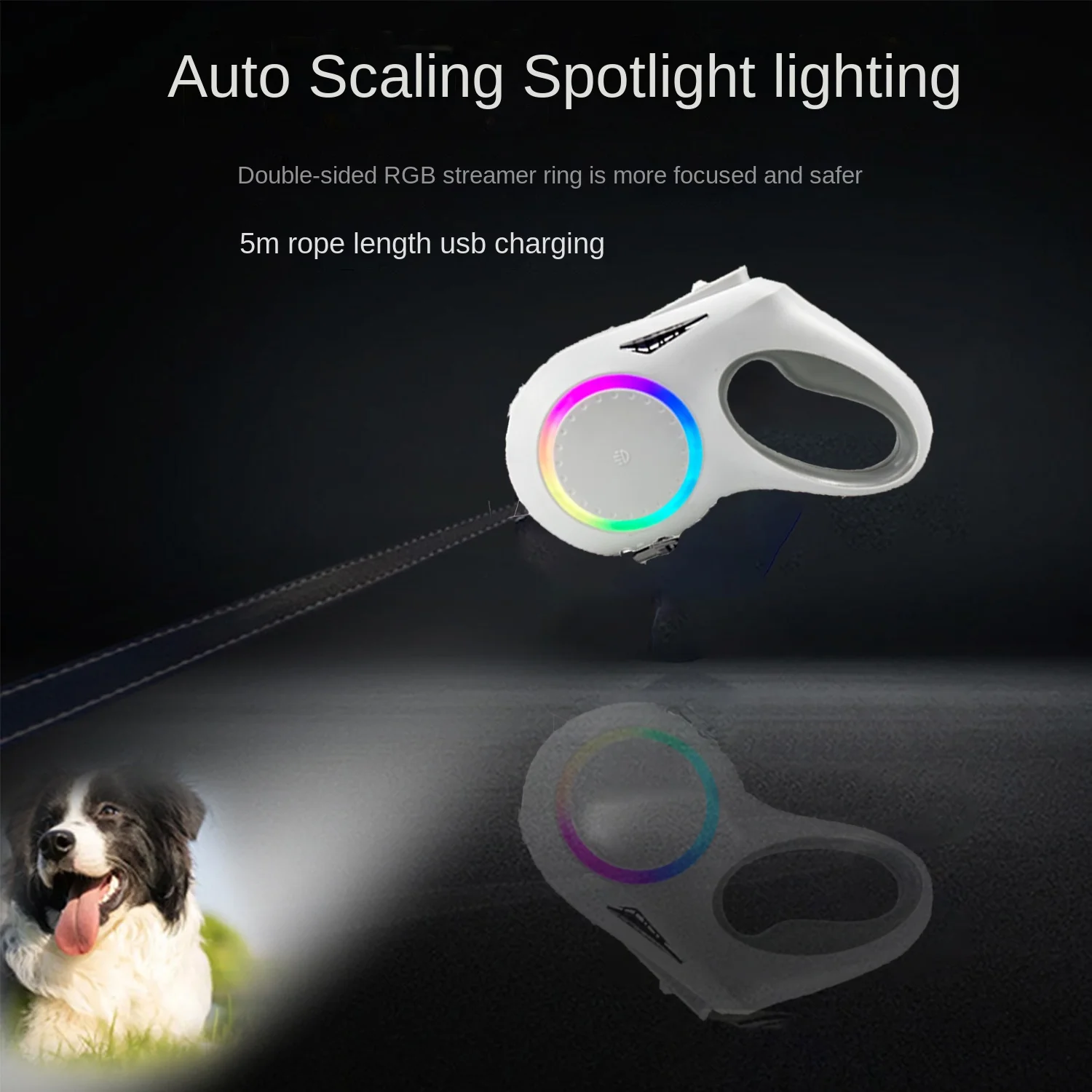 Retractable dog walker Tetractable leash for small and medium-sized dogs With flashligh and ambient 1005007220520223