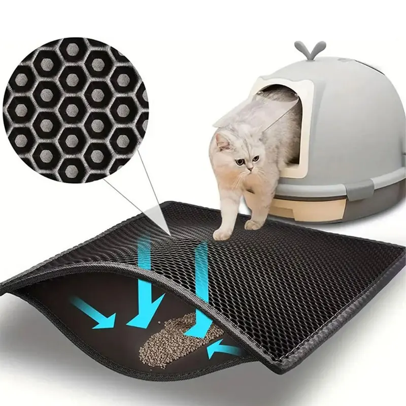 Pet Cat Litter Mat Waterproof Double Layer Cat Litter Trapping Pet Litter Box Mat Clean Pad 1005007222395799
