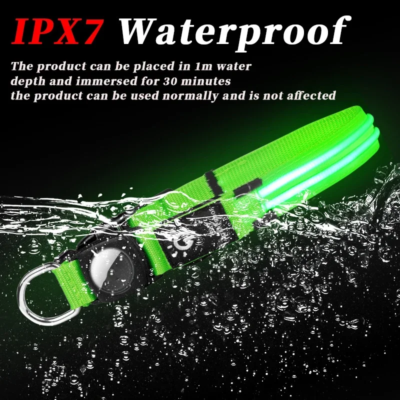 Dog Collar Airtag Protective Sleeve Without Positioning Tracker Waterproof LED Pet Luminous Cat 1005007240696363