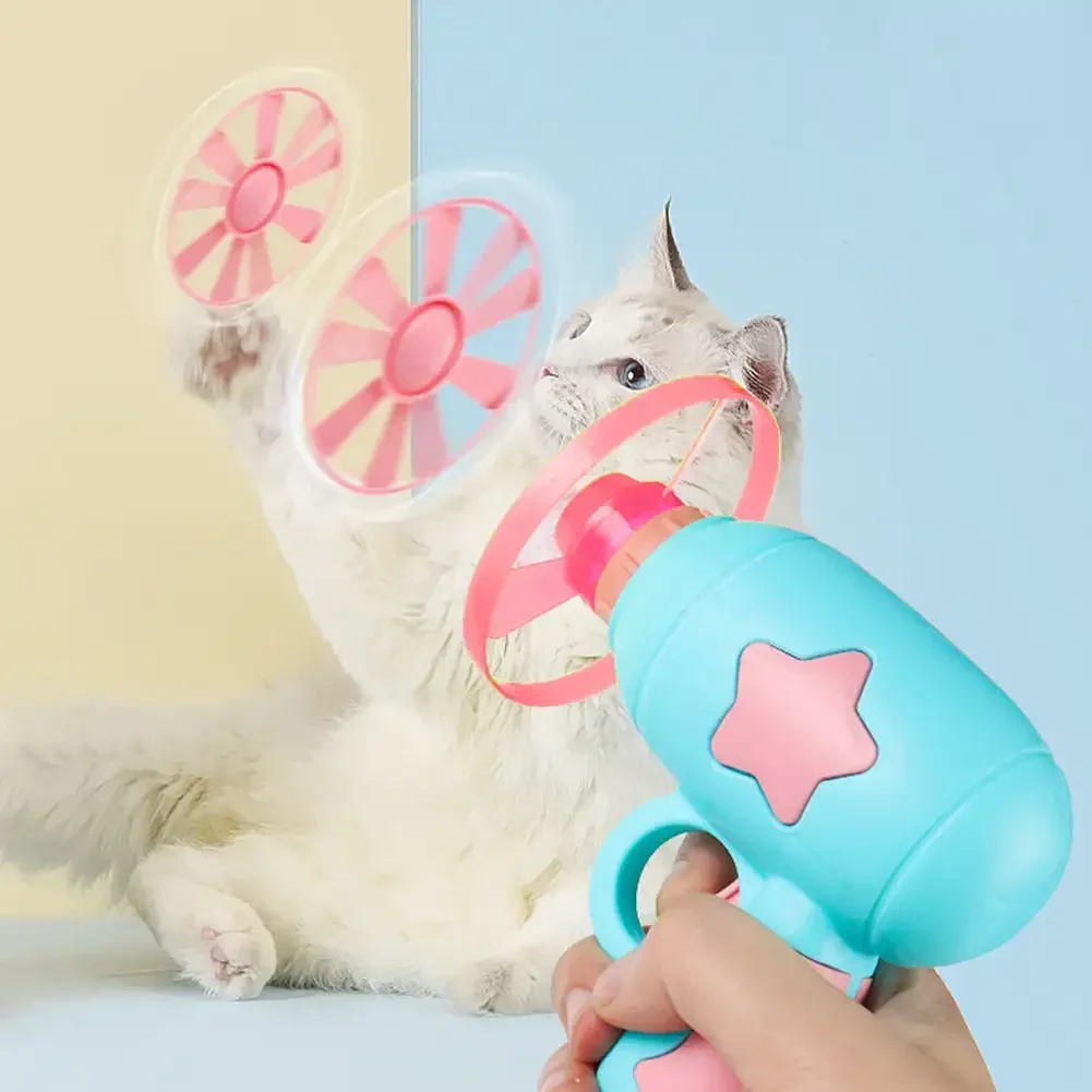 Funny Cat Toy Interactive Launch Pet Training Toy For Kitten Mini Flying Disc Shooting Gun Chasing 1005007243476671
