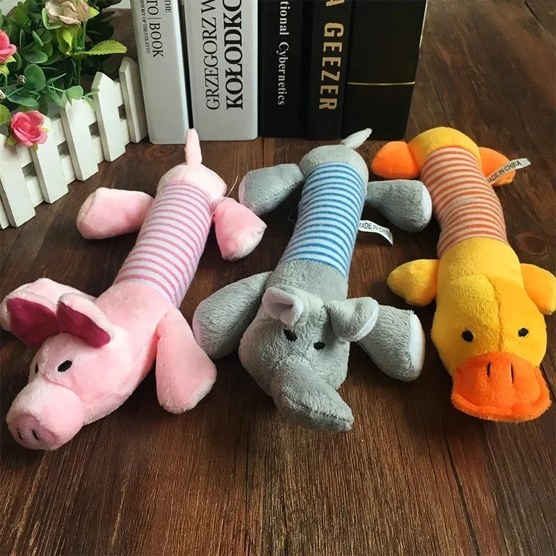 Molar Dog Toy Plush Supplies Fit For All Puppy Pet Squeak Chew Toy Funny Durable Chew Elephant Duck 1005007244436349