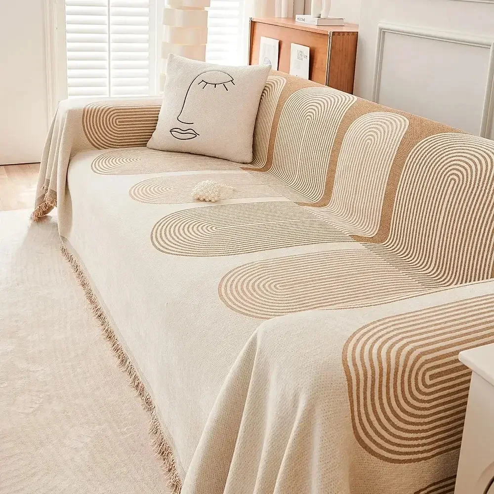 Nordic Tassel Throw Blanket Four Season Sofa Cover Dust Anti-cat Scratch Protection Cover Sofa 1005007250005665