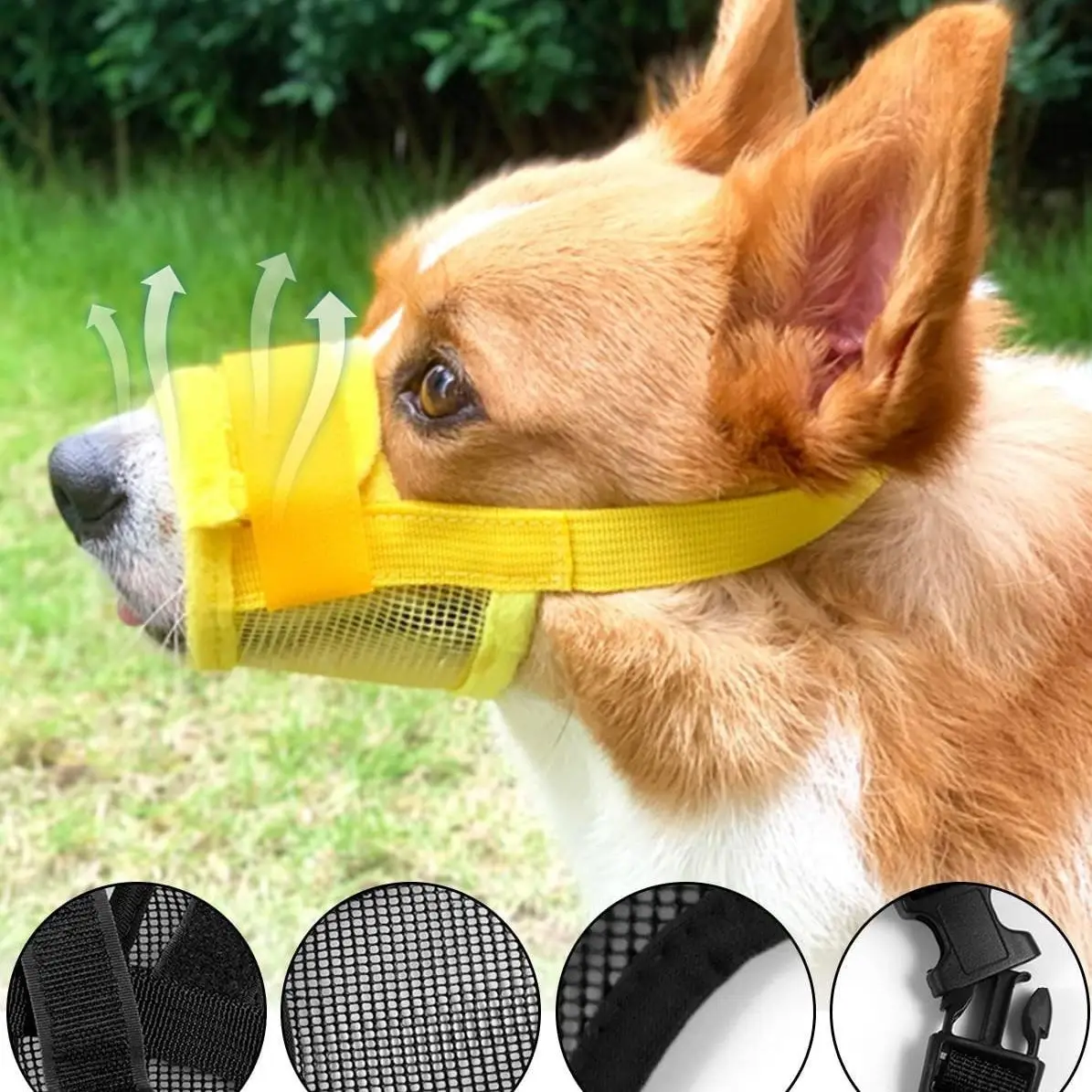 Adjustable Breathable Dog Muzzle, Prevents biting and barking 1005007250281639