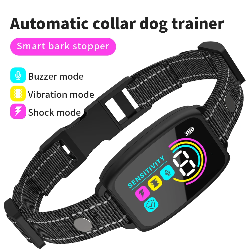 Smart Automatic Anti Barking Dog Collar Type-C Rechargeable Shock Vibration Stop Bark Collar Dog 1005007252824389