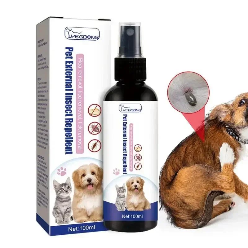 Pet Dog Cat Anti Flea Drops 100ml Insectcide Flea Lice Insect Remover Spray Flea And Tick 1005007252974306