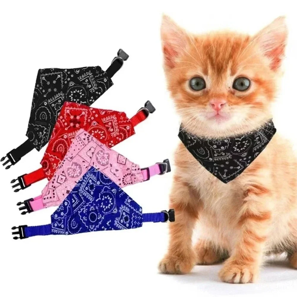 Cat Collar Pet Bibs Adjustable Dog Cat Necktie Pet Triangular Saliva Tie Scarf Dog Bandana Collar 1005007258350003