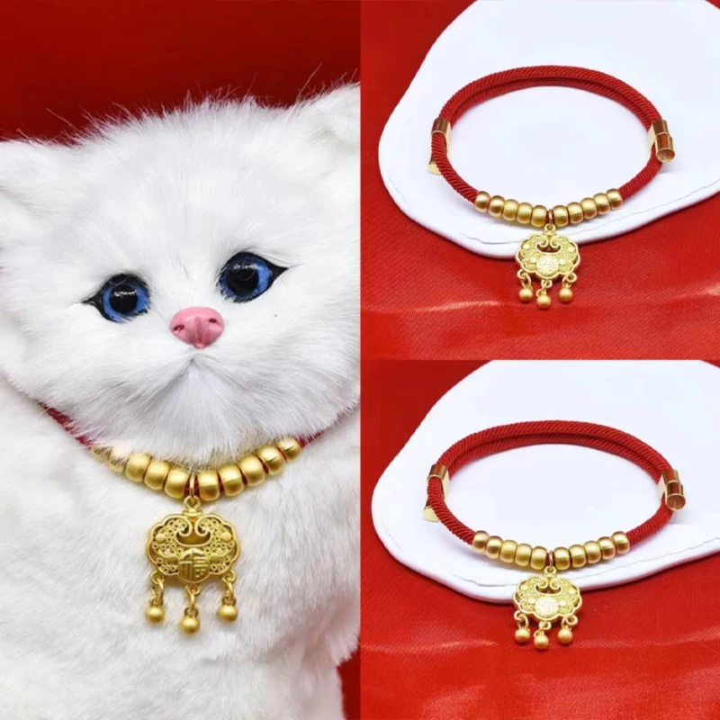 New Design Classic Adjustable Red String Cats Collar Pet Collars Safety Locks Cat Collars Dog 1005007260475876