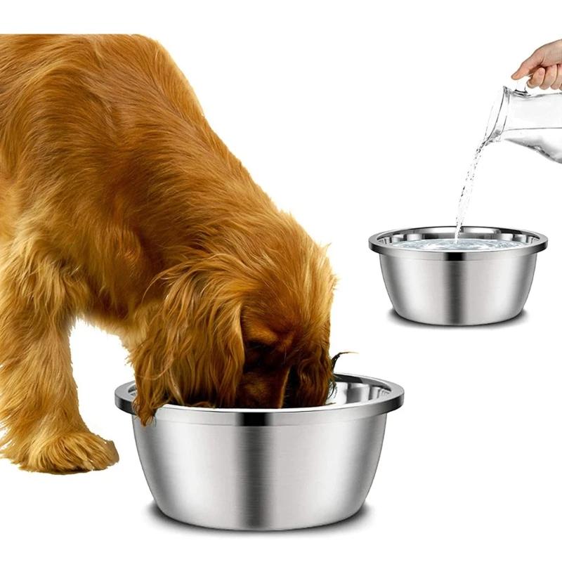 Stainless Steel Dog Feeders 20cm 24cm 28cm 30cm Round Water Food Bowl for Small Medium Large Dogs 1005007260865988