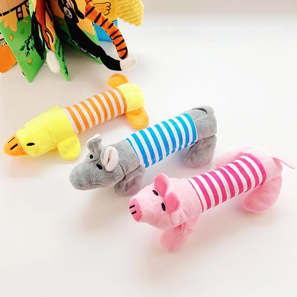 Pet Toy Elephant Pig Duck Shape Plush Chew Toy for Dogs Puppy Squeaker Squeaky Plush Toys Molar Dog 1005007262101881