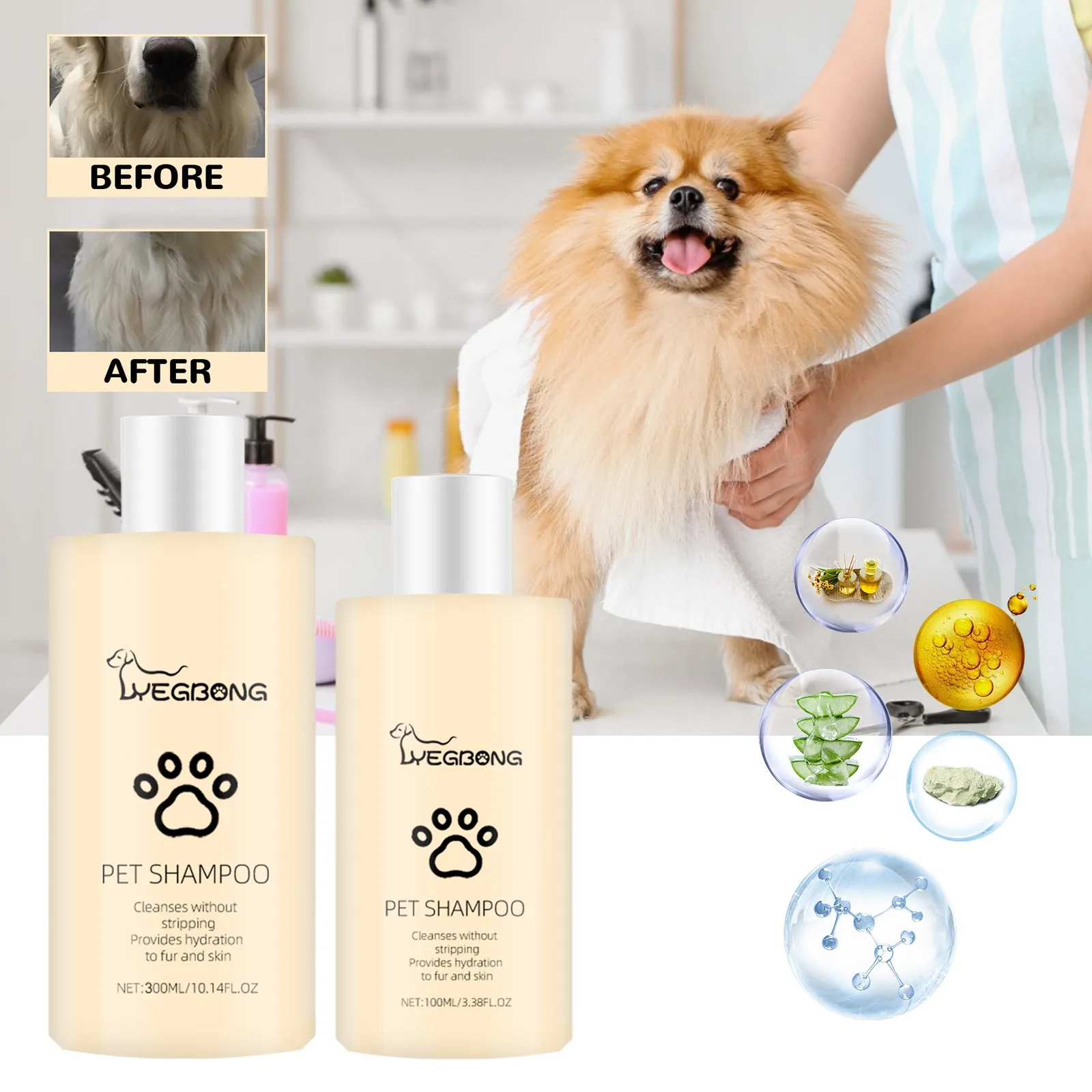 300ml Pet Shampoo Dog Shampoo And Coat Wash For Hydrating Cleansing And Adding To Pet Hair 1005007268177331