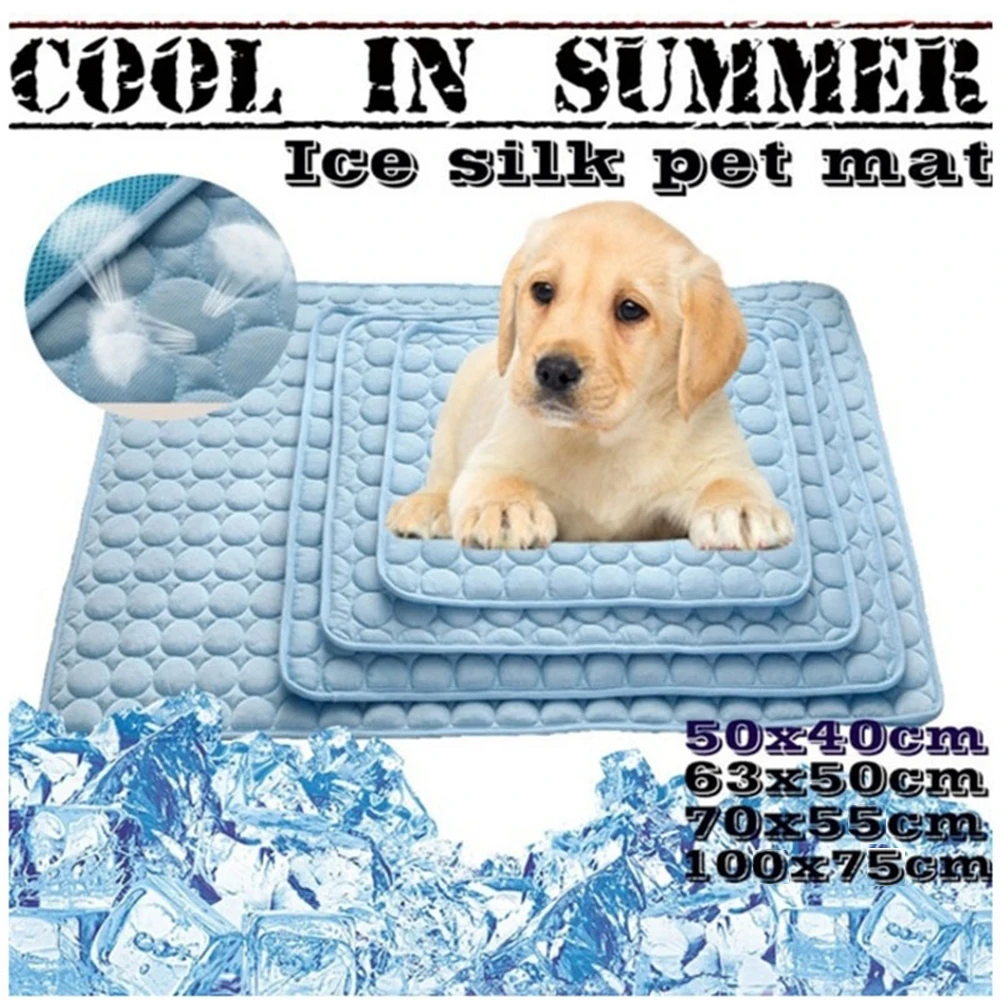 Pet Cooling Mat Dog Bed Cool Ice Silk Small Animal Puppy Blanket Water Absorption Sofa Cat Sleeping 1005007273005897