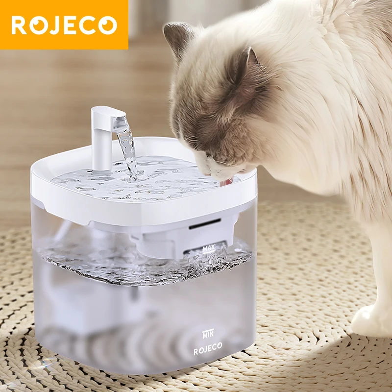 ROJECO Automatic Cat Water Fountain Rechargeable Cat Water Dispenser for Pet Dogs Smart Drinking 1005007274295860