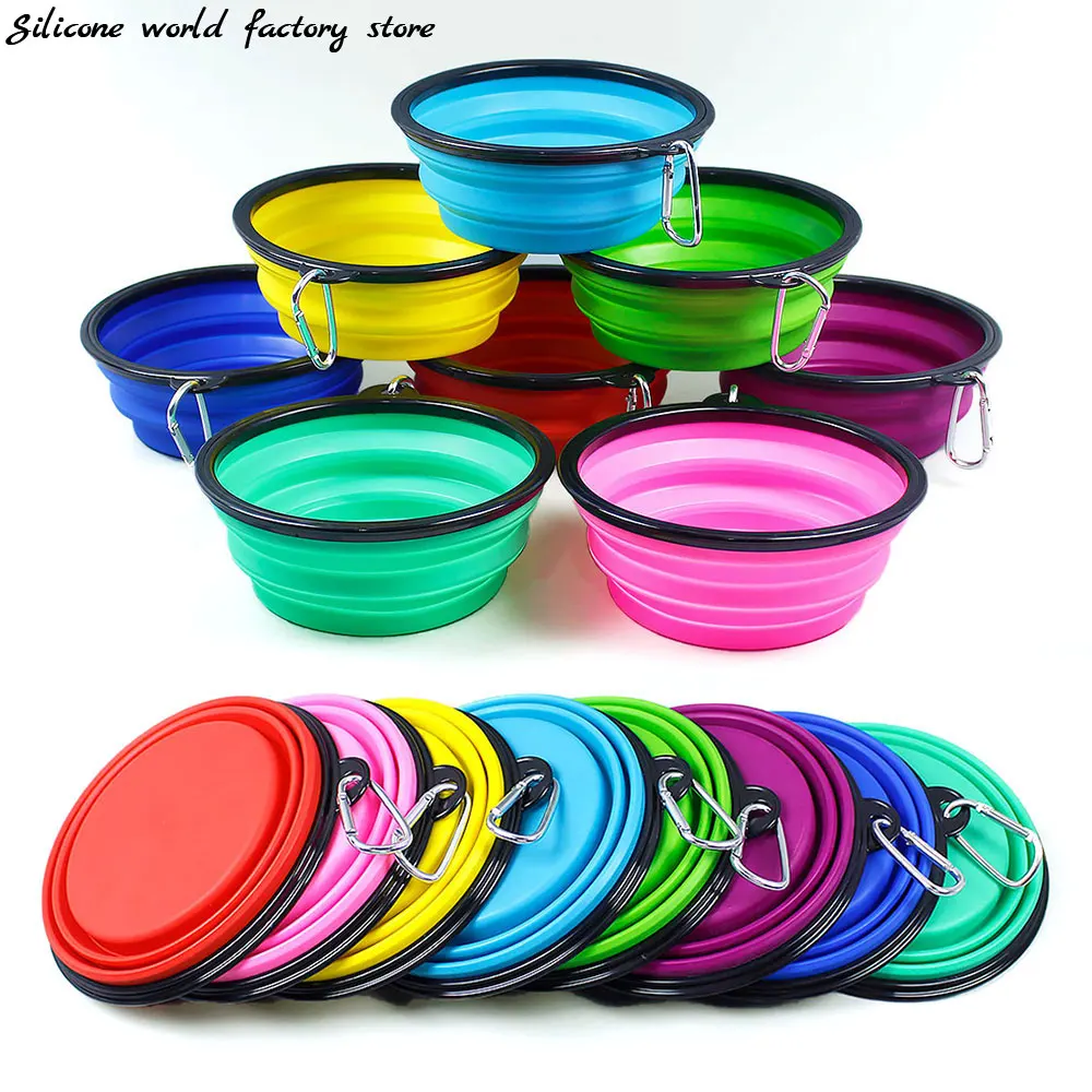 Silicone World 1000ML Collapsible Silicone Pet Bowls Outdoor Travel Portable Pet Dog Food Basin 1005007275017441