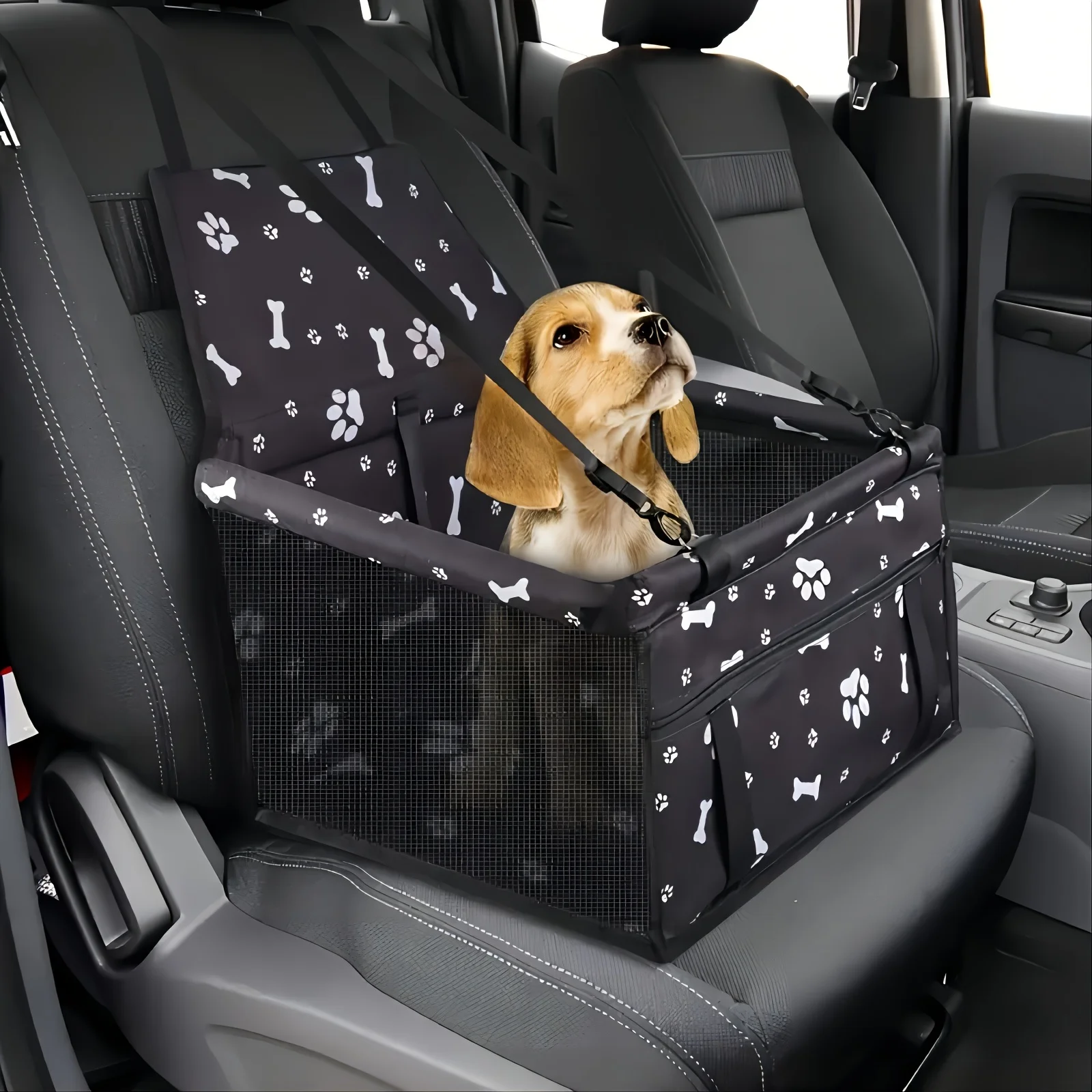 Pet Reinforce Car Booster Seat for Dog Cat Portable and Breathable Bag with Seat Belt Dog Carrier 1005007281615115