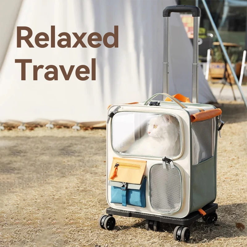HOOPET Cats Travel Bag Portable Out Pet Trolley Suitcase Universal Small Dogs Bag Cat Backpack 1005007290919492