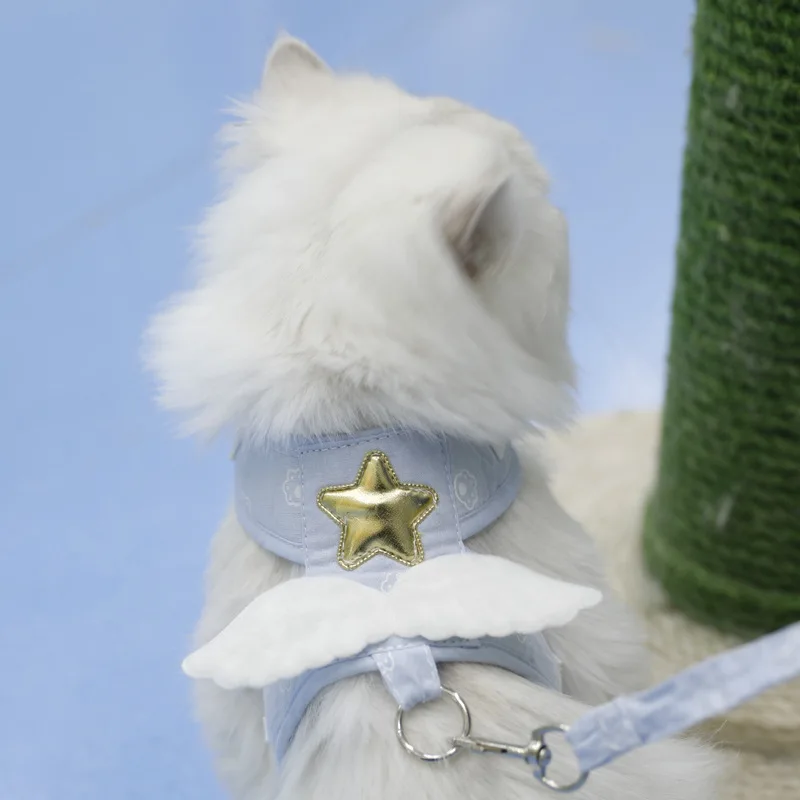 Cat Dog Harness Necklace Leash Collar Pet Items Accessories Kawaii Angel Wing Vest Harness For Dogs 1005007293178005