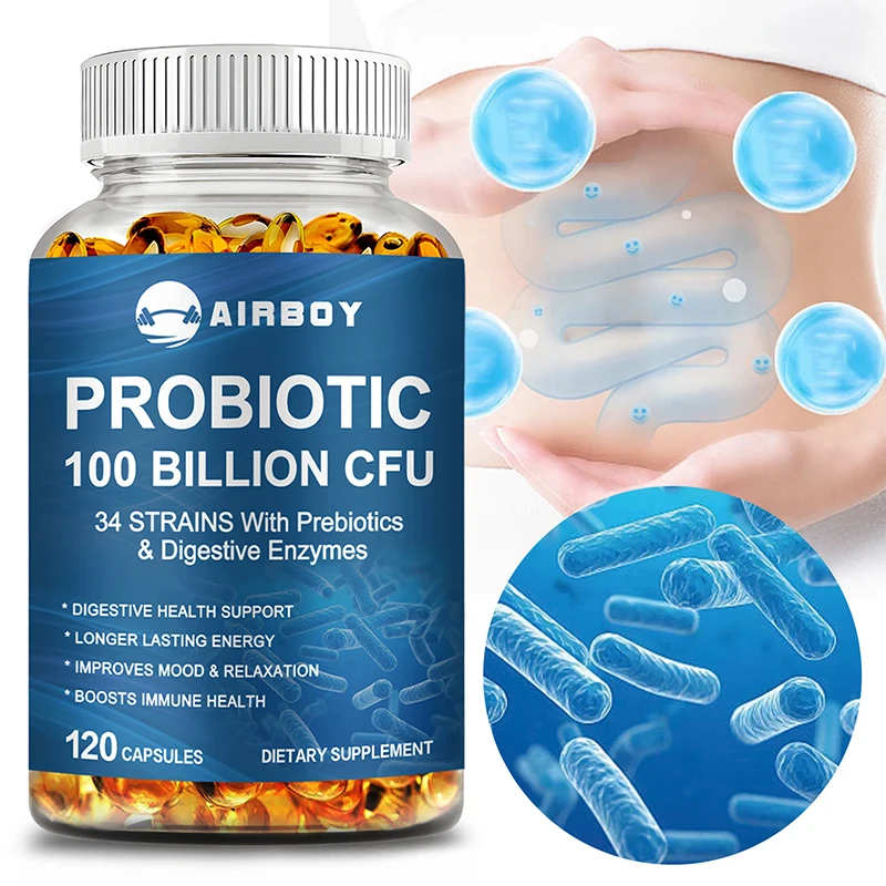 Probiotics 100 Billion CFU - Good for Gut Health, Relieves Bloating, Improves Mood and Relaxation 1005007294947669