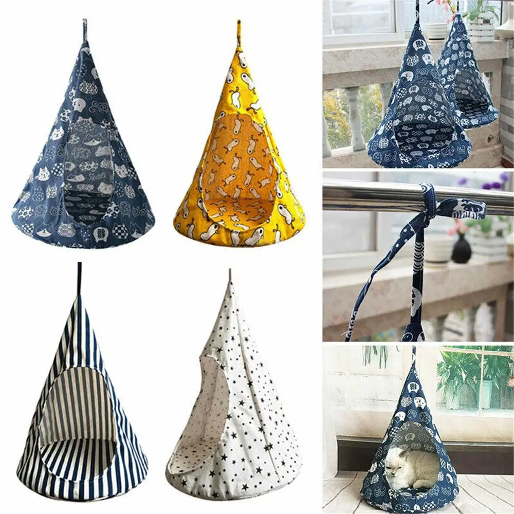 Removable Cat Pet Hammock Conical Hanging House Bed Cage Soft Washable Pets Tent Kitten Nest 1005007307450325