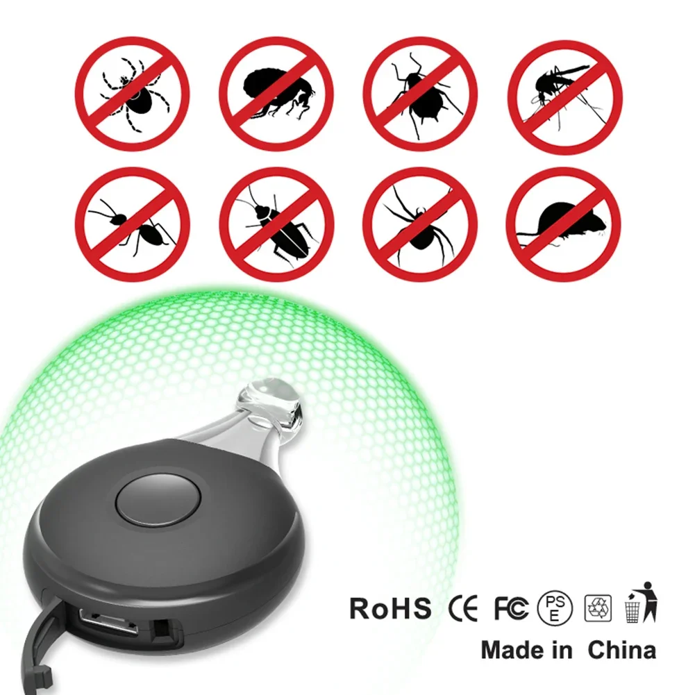 Portable Anti Bug Insect Prevention Ultrasonic Pest Reject Flea Tick Lice Repeller Chargeable for 1005007310685924
