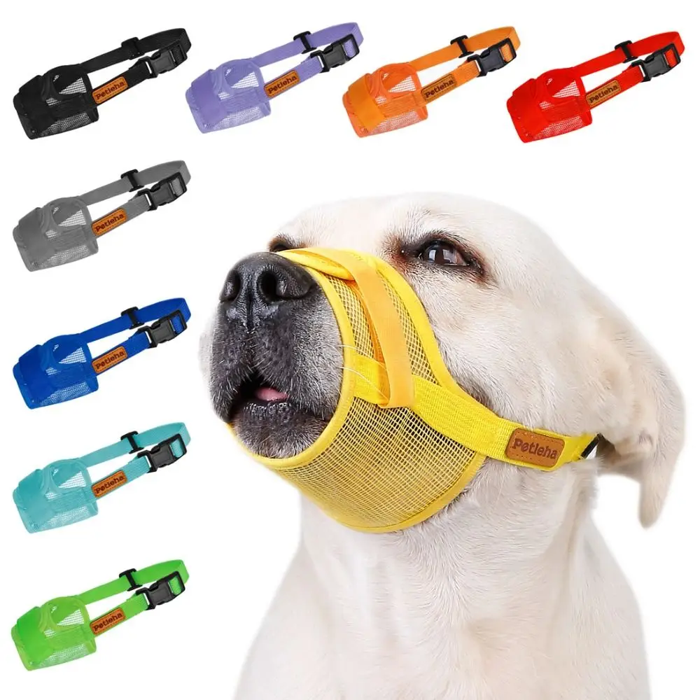 1pc Anti Barking Dog Muzzle for Small Large Dogs Mesh Breathable Pet Adjustable Mouth Muzzles Dogs 1005007314409111