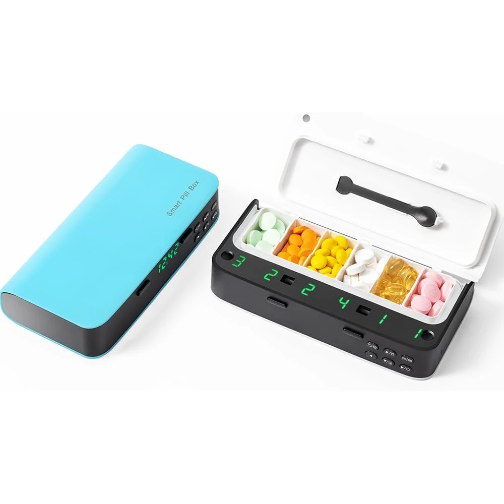 Pill Dispenser with Alarm Daily Medicine Pill Organizer with up to 7 Alarms A Day Smart Pill Box 1005007319813894