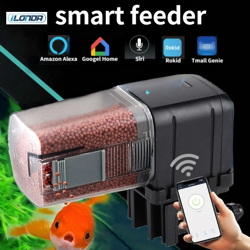 Automatic Aquarium Fish Tank Feeder Timing/Wifi Wireless Smart Phone App Intelligent Speaker Voice 1005007321974385