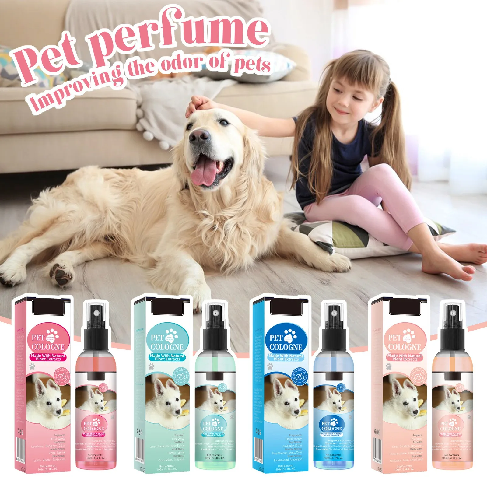 Pet Odor Eliminator Spray Dog Liquid Fragrance Body Odor Removal Smell Great Long Lasting Clean 1005007322336081