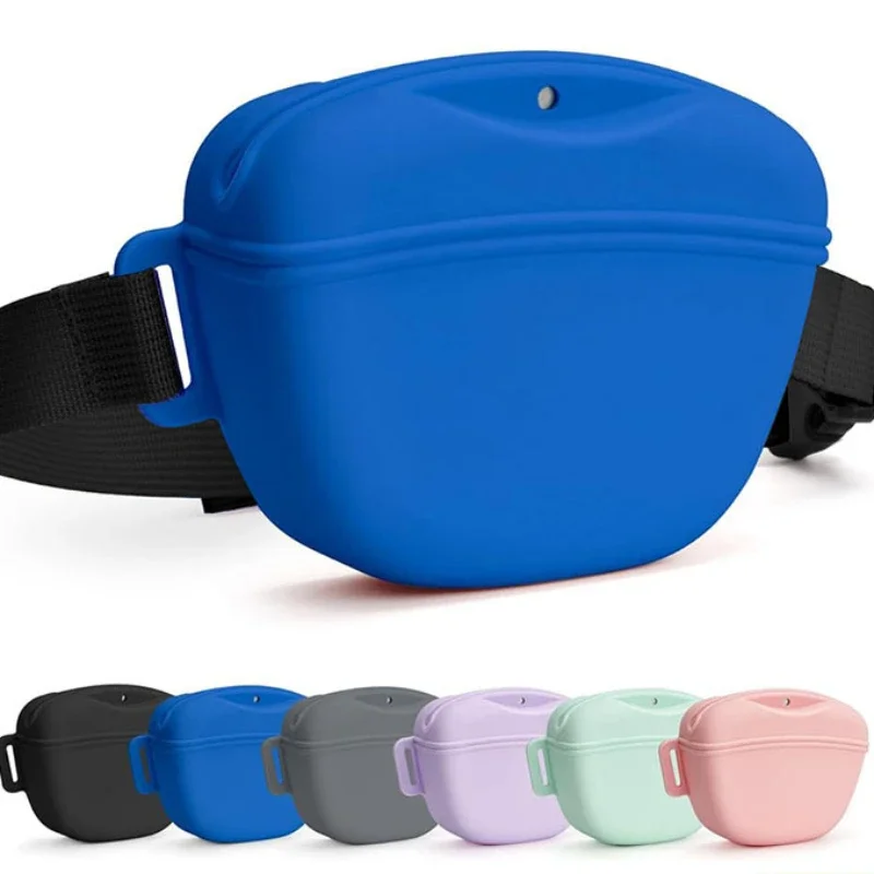 Silicone Dog Treat Bag Outdoor Feeder Puppy Snack Pouch Food Reward Storage Pet Supplies Portable 1005007328978641