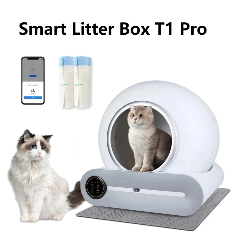 65L Automatic Intelligent Cat Litter Pan APP Controls Self Cleaning Fully Closed Electric 1005007330300446