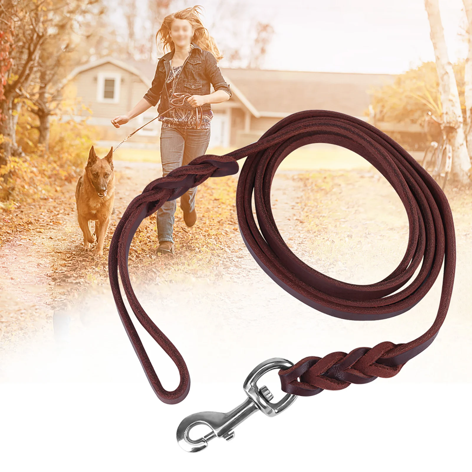 3Types Pet Dog Leash Safety Rope Cowhide and Leather Belt For Walking Running Training Dog Training 1005007331004142