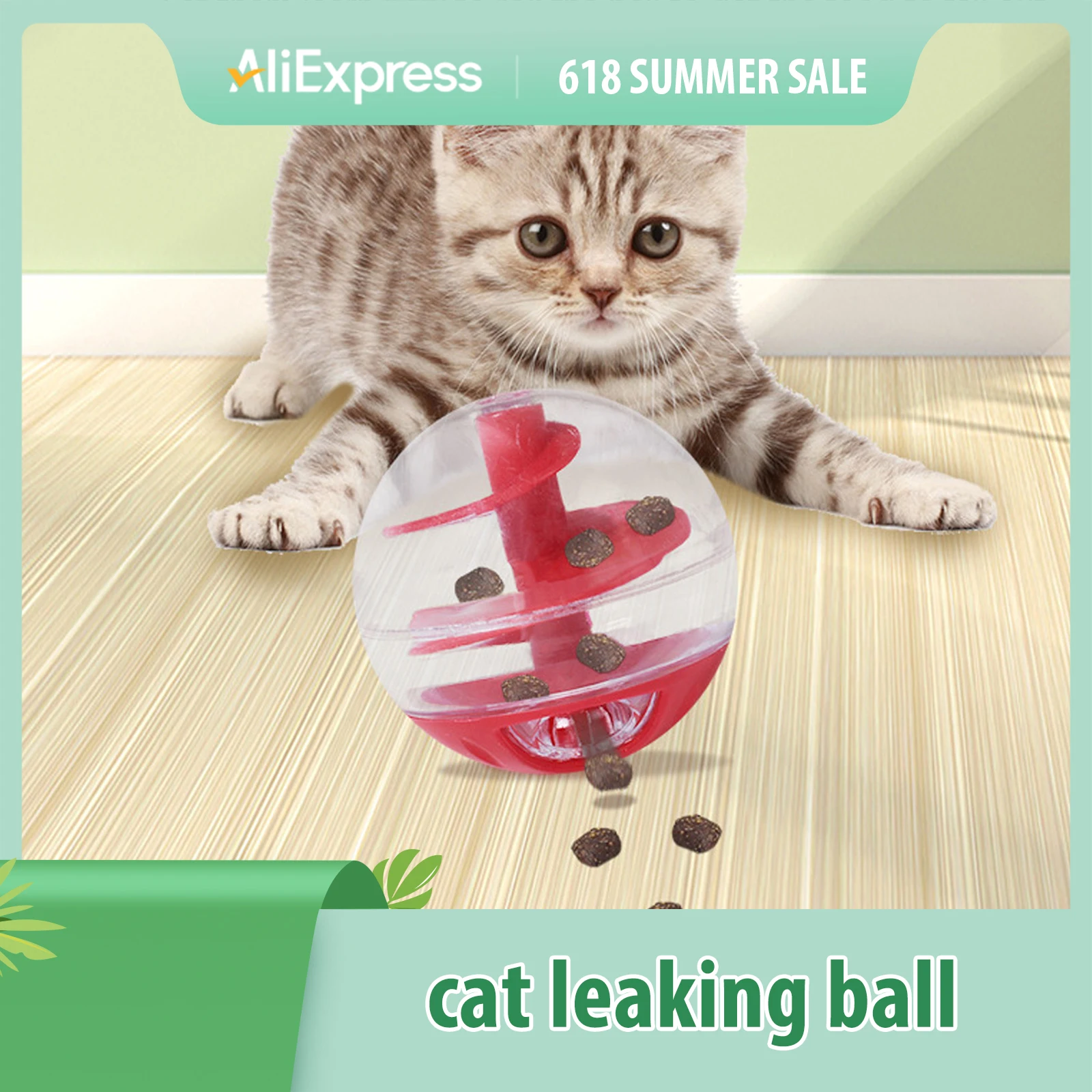 Cat Food Dispensing Ball Cat Treat Dispensing Ball Bite Resistant Interactive Pet Slow Feeder 1005007331037119