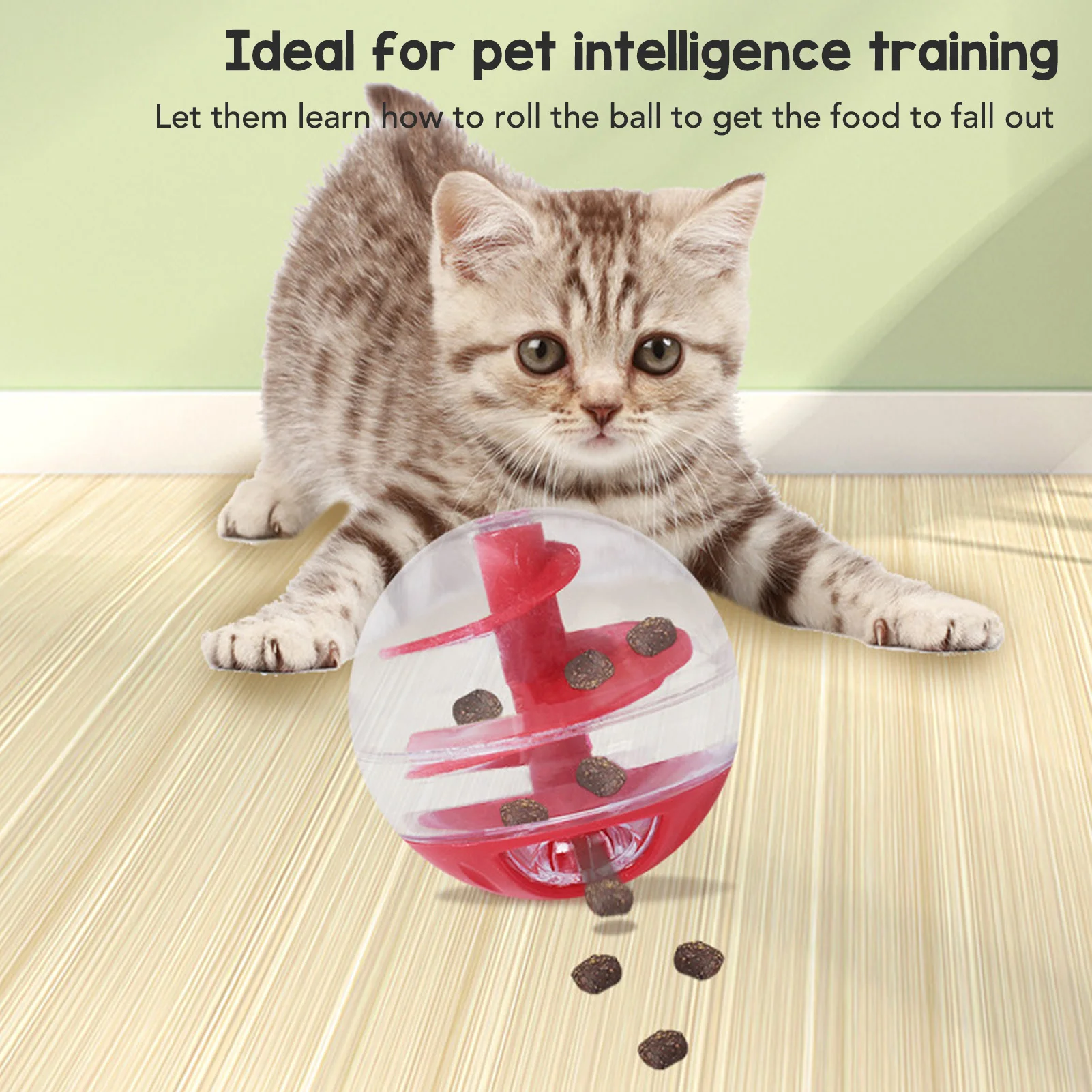 Cat Treat Dispensing Ball Bite Resistant Interactive Pet Slow Feeder Puzzle Ball for Kitten Cat Food 1005007331118101