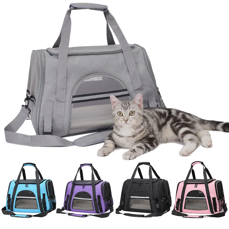 Cat Bags Soft-Sided Portable Dog Carrier Mesh Breathable Carrier Bags Foldable Cats Handbag Travel 1005007334772584