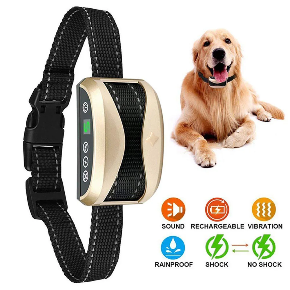 Dog Collar Anti Bark Control Collar Dog Training Accessories Waterproof Rechargeable Anti Barking 1005007334996445