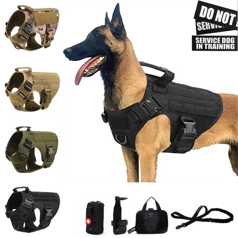 Tactical Military Vest Pet German Shepherd Golden Retriever Tactical Training Dog Harness and Leash 1005007335768631