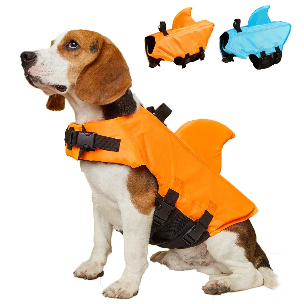 Shark Fin Dog Life Jacket Enhanced Buoyancy Small Dogs Swimming Clothes Safety Vest with Handle for 1005007338860454