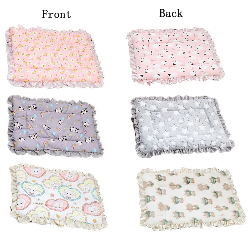 Warm Dog Bed Sofa Pet Sleeping Mat Flannel Lace Mattress for Small Large Dogs Double-Sided Blanket 1005007342963399