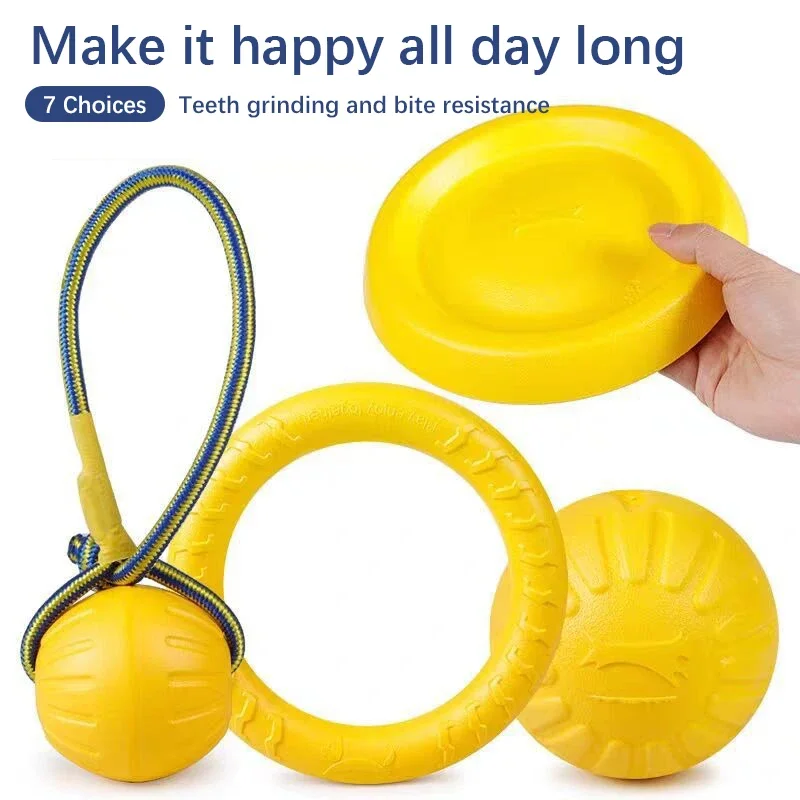 Dog Toy Ball Training Pull Ring Resistant To Biting Grinding Teeth Threading Rope Ball Floating Pet 1005007343105371