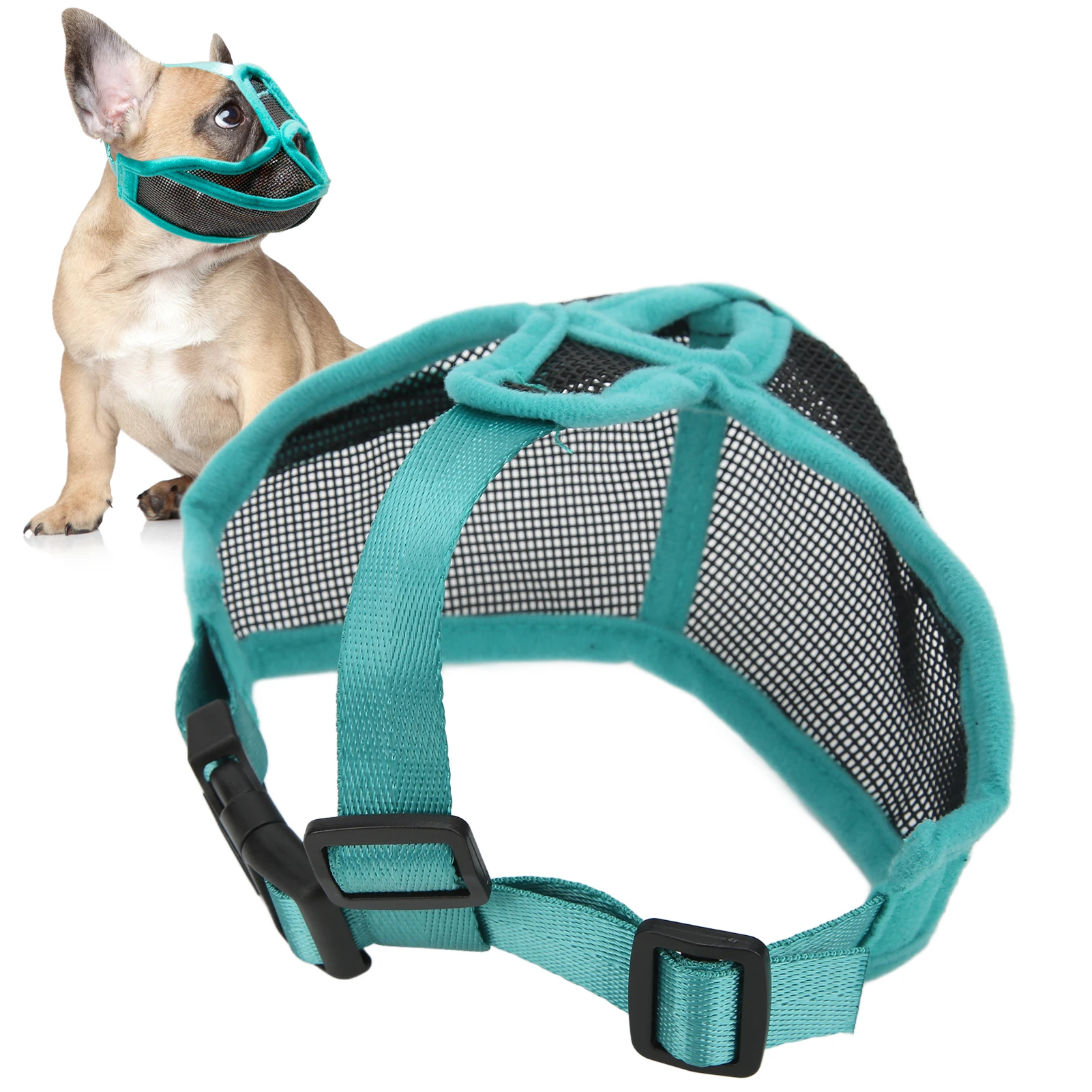 Short Snout Dog Muzzle Mesh Adjustable Breathable Anti Biting Bulldog Short Snout Muzzle for Dogs 1005007343122744