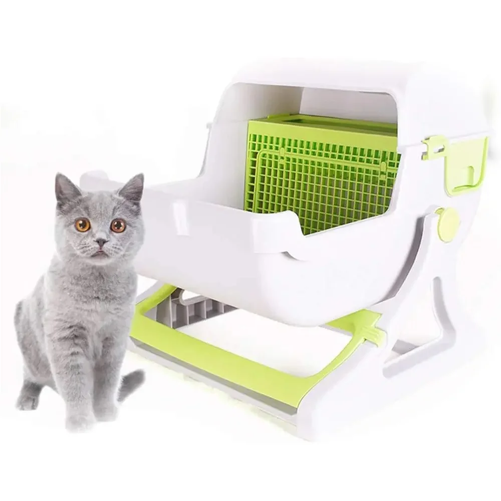 Cat Litter Box Sandbox Tray Filler For Cats Toilet Self-Cleaning Dustbin With Absorbent Crystal 1005007347037214
