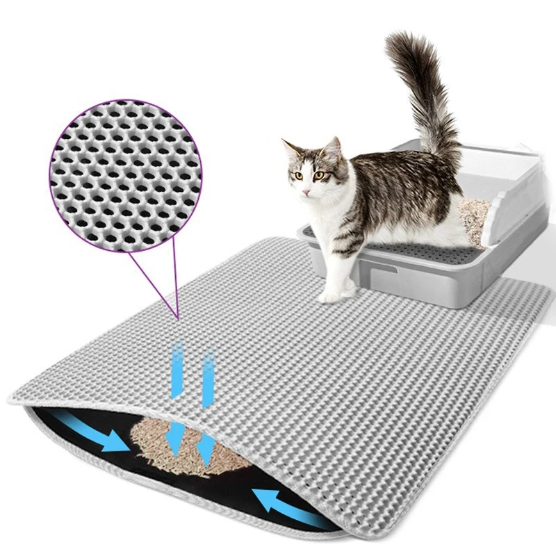 Cat Litter Mat With Gift Double Layer Waterproof Pet Mat Non-slip Sand Cat Pad Washable Bed Mat 1005007347625666