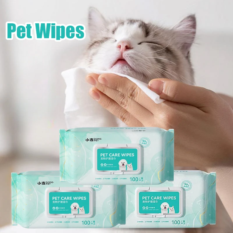 100 Sheets Pet Wipes Cat Dog Deodorant Moisturizing Cleaning Tear Stains Decomposition Odor Pure 1005007348376543