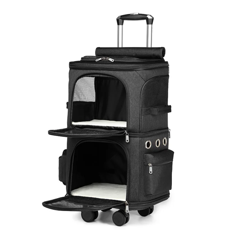 Double Layer Cat Bag Convenient Cat Backpack Trolley Case Light Cats Carrier Transporters Travel 1005007348943670