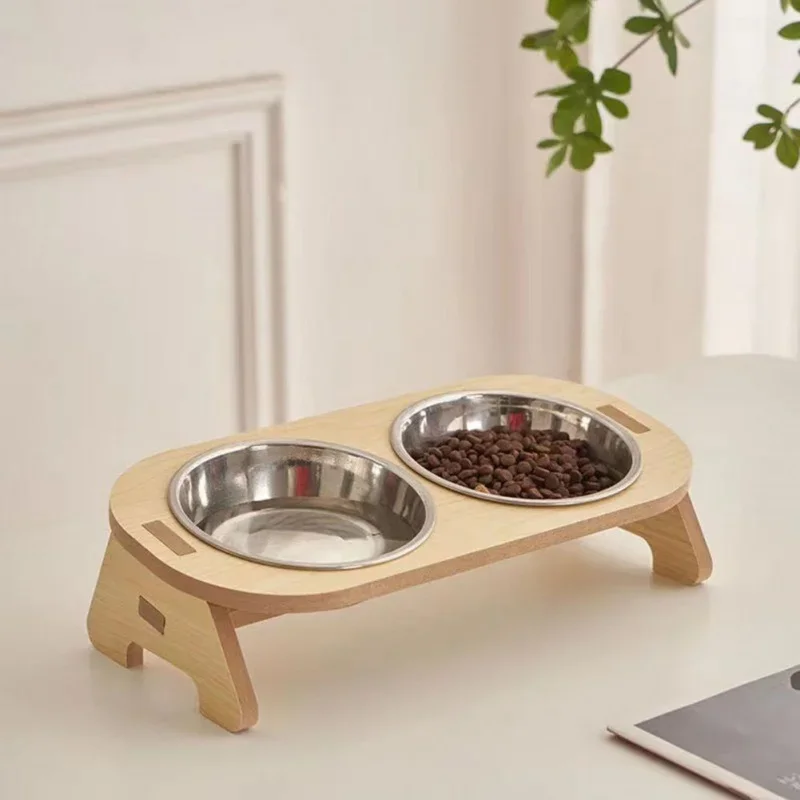 Pet Feeder Double Cat Food Bowl with Anti-Knockover Design Dog Water Feeding Container Cat Food 1005007354918065