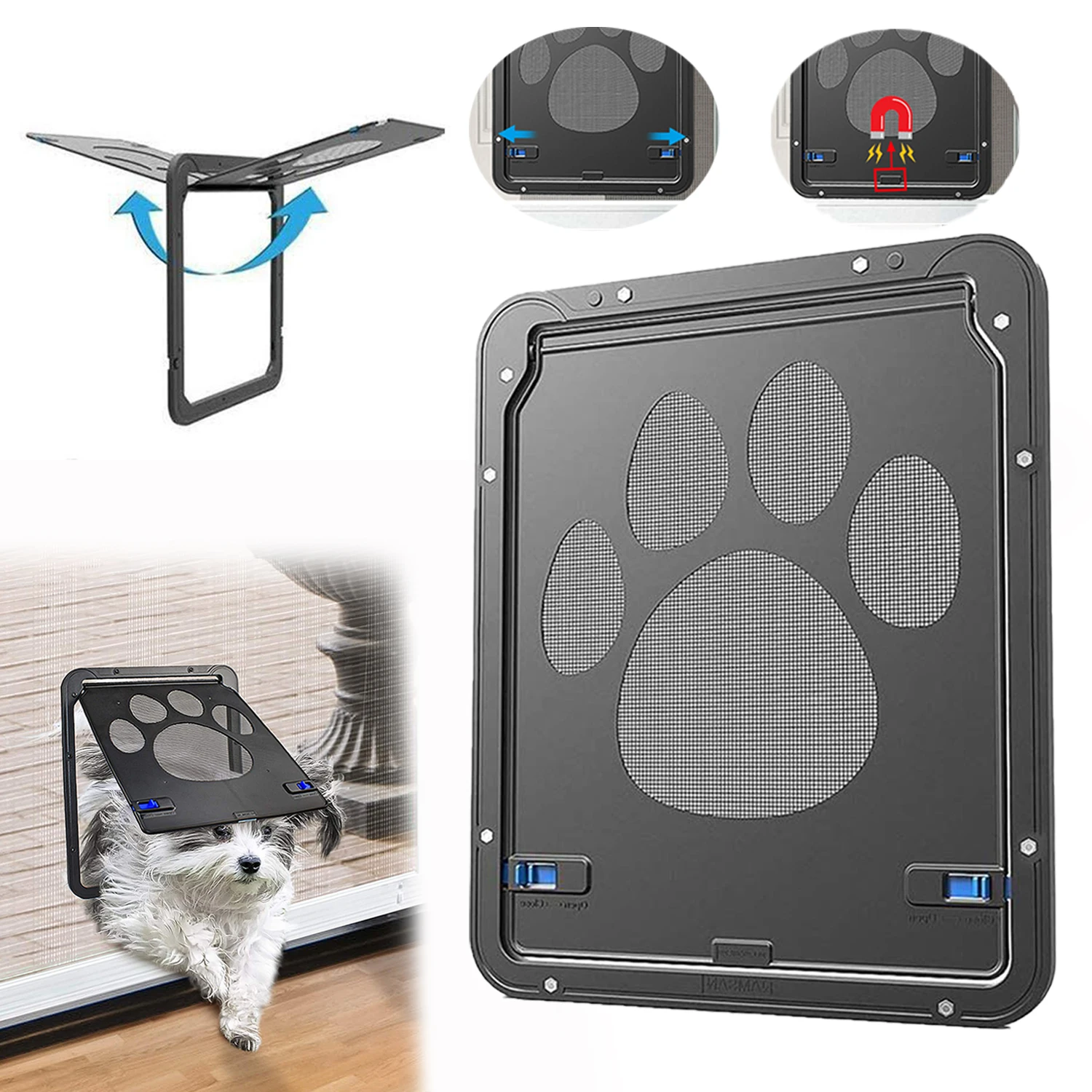Dog Door for Screen Door, Cat Door for Window Screen, Flap Opening 8 x 10 inches 1005007364543077